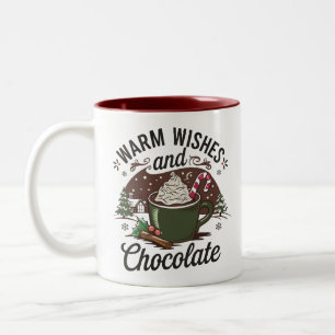 Caneca De Café Em Dois Tons Desejos Quentes e Chocolate
