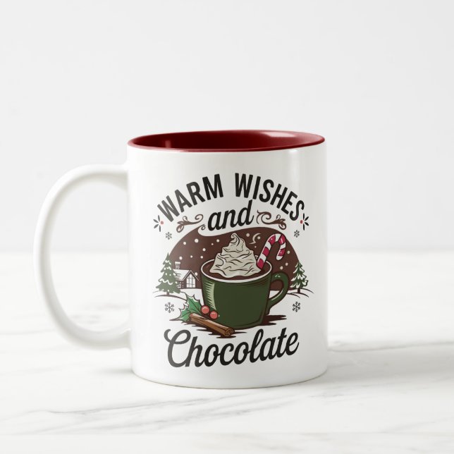 Caneca De Café Em Dois Tons Desejos Quentes e Chocolate (Esquerda)