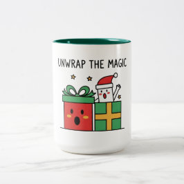 Caneca De Café Em Dois Tons Desembrulhar o Natal Mágico