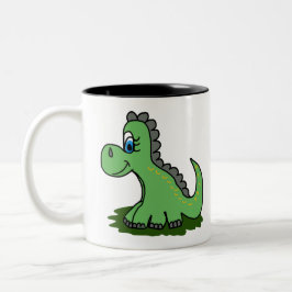 Caneca De Café Em Dois Tons desenho animado de dinosaurio