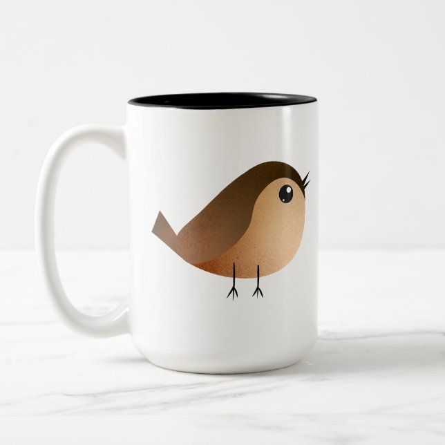 Caneca De Café Em Dois Tons Desenho animado de passarinho (Esquerda)