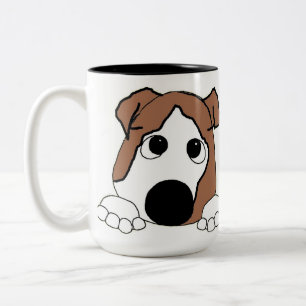 Caneca De Café Em Dois Tons desenho animado vermelho e branco