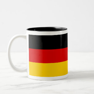 Caneca De Café Em Dois Tons Desenho da Bandeira Alemã Preto Vermelho Dourado