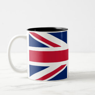 Caneca De Café Em Dois Tons Desenho da Bandeira Union Jack Britânica