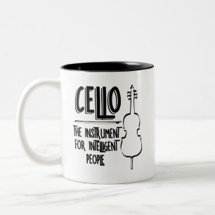 Caneca De Café Em Dois Tons Desenho de Linha Célula Inteligente