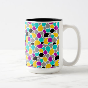 Caneca De Café Em Dois Tons Desenho de padrões contínuos coloridos fofos