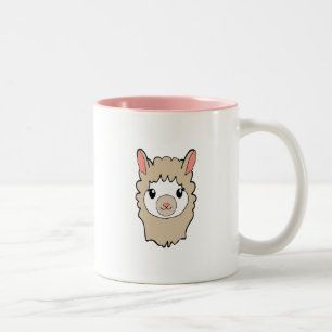 Caneca De Café Em Dois Tons Desenho de Rosto Llama Bonito
