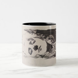 Caneca De Café Em Dois Tons Desenho de uma mulher de "Ver Sacrum" (Moser)