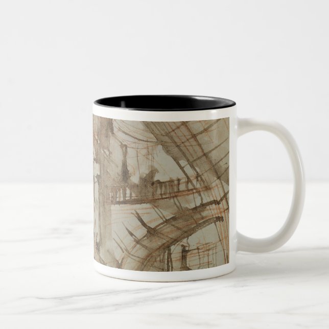 Caneca De Café Em Dois Tons Desenho de uma prisão imaginária (Direita)