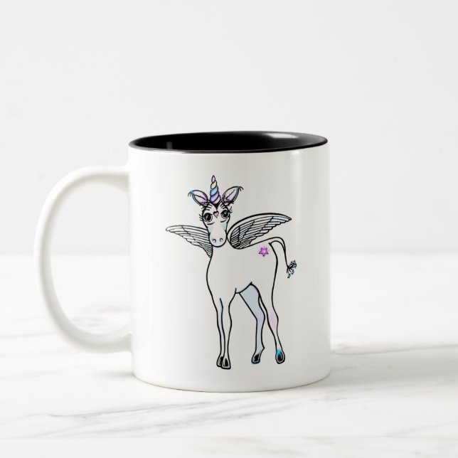 Caneca De Café Em Dois Tons Desenho de Unicórnio bonito (Esquerda)