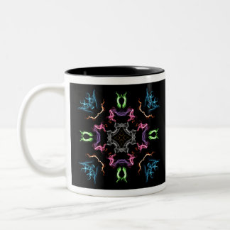 Caneca De Café Em Dois Tons Desenho digital Abstrato Mandala