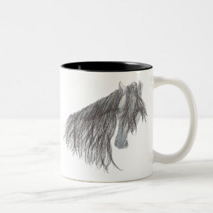 Caneca De Café Em Dois Tons Desenho do cavalo de Paso Fino