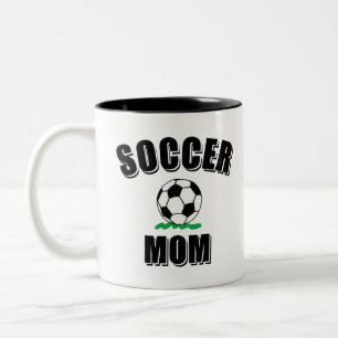 Caneca De Café Em Dois Tons Desenho E Texto Da Mãe Do Futebol