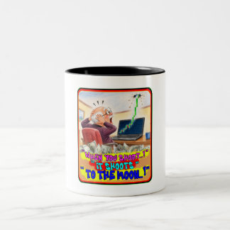 Caneca De Café Em Dois Tons Desenho Engraçado de Pânico de Curto Prazo do Trad