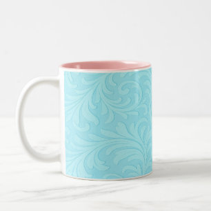 Caneca De Café Em Dois Tons desenho floral retrô