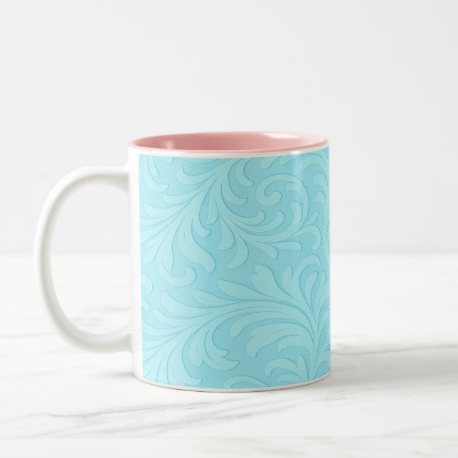 Caneca De Café Em Dois Tons desenho floral retrô (Esquerda)