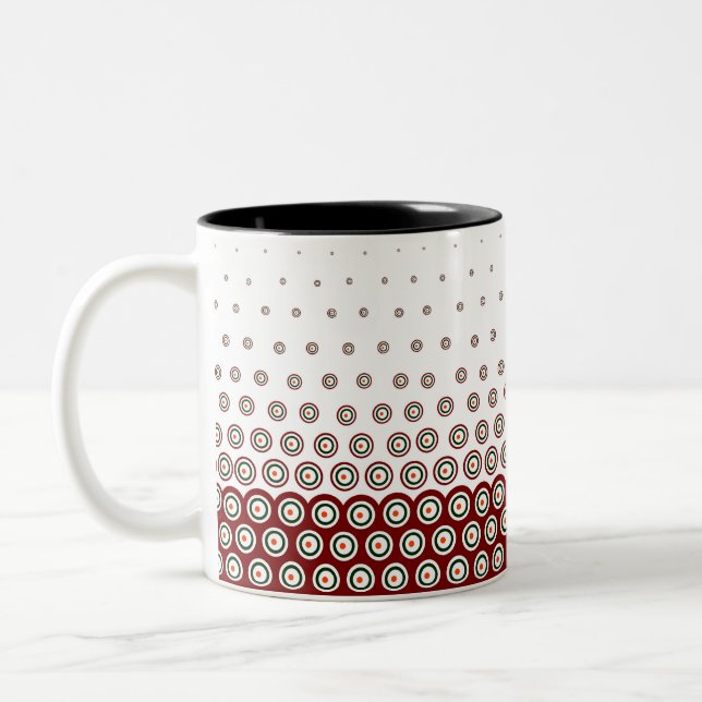 Caneca De Café Em Dois Tons Desenho polonês de cerâmica tradicional (Esquerda)