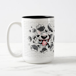 Caneca De Café Em Dois Tons Desenhos animados engraçados "ruptura de bull