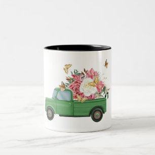 Caneca De Café Em Dois Tons Desenhos de Sublimação de Flores