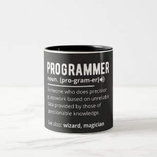 Caneca De Café Em Dois Tons Desenvolvedor de código do programador engraçado