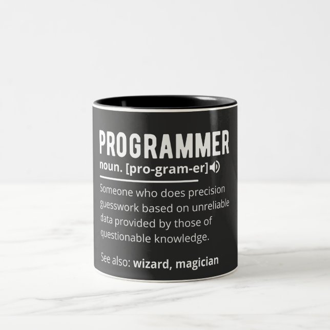 Caneca De Café Em Dois Tons Desenvolvedor de código do programador engraçado s (Centro)
