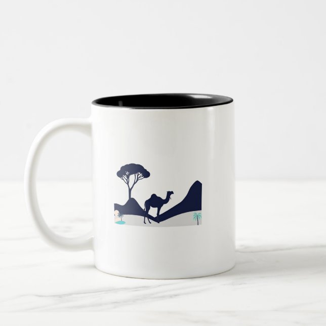 Caneca De Café Em Dois Tons Desert Camel Inspirou Coffee Mug" (Esquerda)