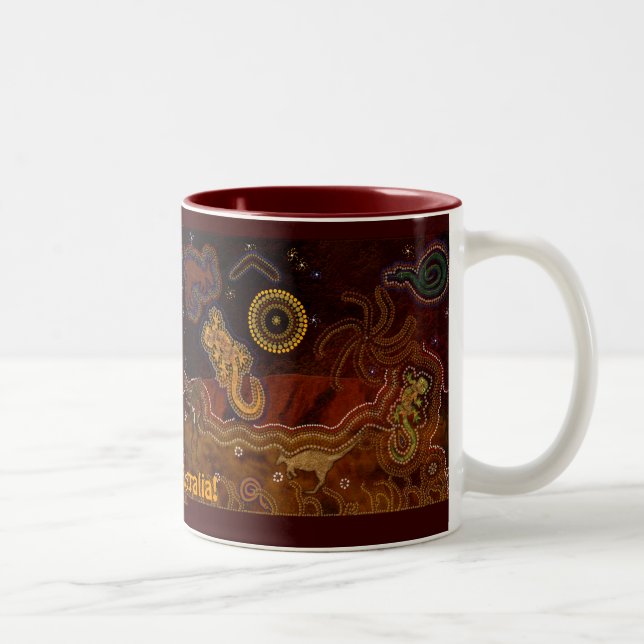 Caneca De Café Em Dois Tons "Desert Heat" (Calor no Deserto) - Estilo aborígen (Direita)