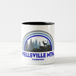 Caneca De Café Em Dois Tons Deserto da Montanha Wellsville Utah Cervo Arco-íri