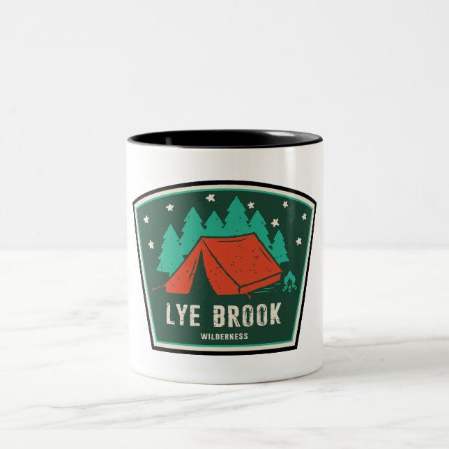 Caneca De Café Em Dois Tons Deserto de Lye Brook Vermont Acampamento (Centro)
