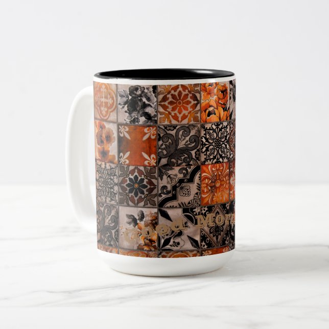 Caneca De Café Em Dois Tons Design (Frente Esquerda)