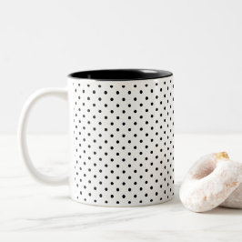 Caneca De Café Em Dois Tons Design a sua Bolinhas pequena e preta