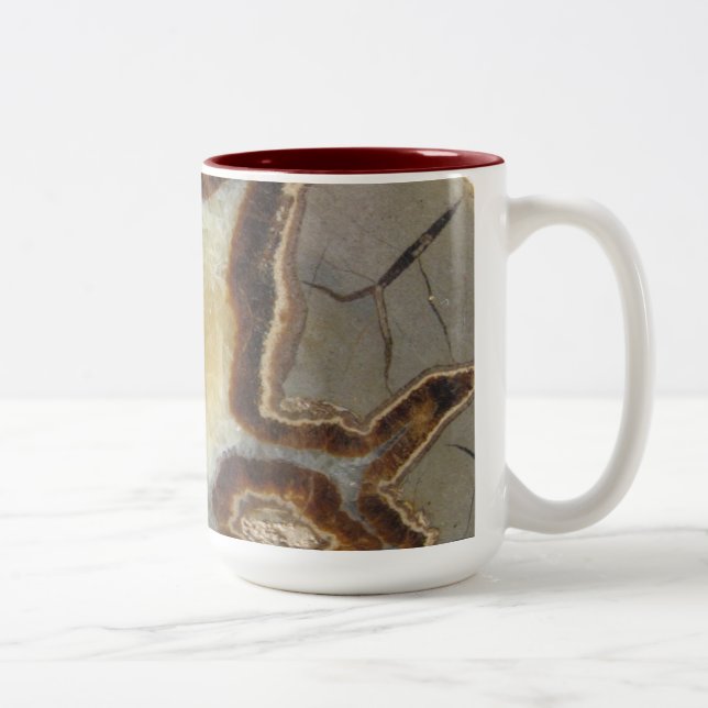 Caneca De Café Em Dois Tons Design abstrato de rock cristalizado (Direita)
