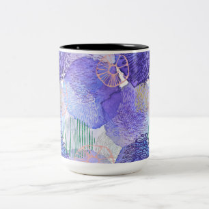 Caneca De Café Em Dois Tons Design Abstrato Roxo