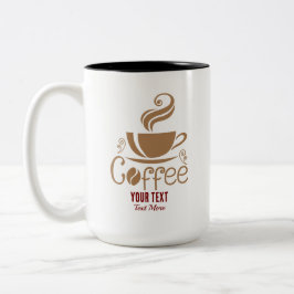 Caneca De Café Em Dois Tons Design Amante de Café – Gráfico Minimalista de Xíc