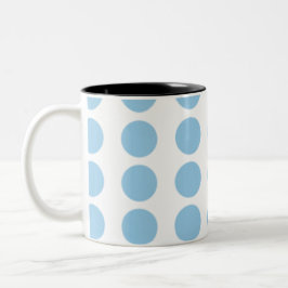 Caneca De Café Em Dois Tons Design Bolinhas azul