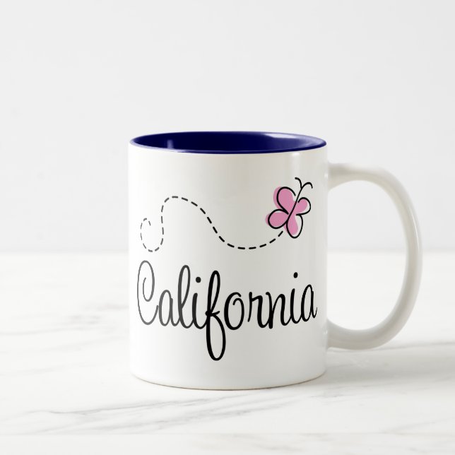 Caneca De Café Em Dois Tons Design bonito de Califórnia (Direita)