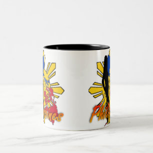 Caneca De Café Em Dois Tons Design da menina de Filipinas