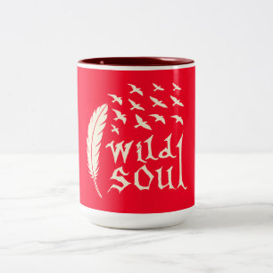 Caneca De Café Em Dois Tons Design da Natureza da Pássaro de Peste Selvagem de