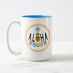 Caneca De Café Em Dois Tons Design de Aloha Pineapple - Mug de dois tons