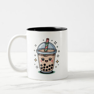 Caneca De Café Em Dois Tons Design de Bebida de Bolhas Kawaii Fofo