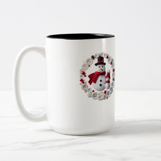 Caneca De Café Em Dois Tons Design de Botão Único (Esquerda)