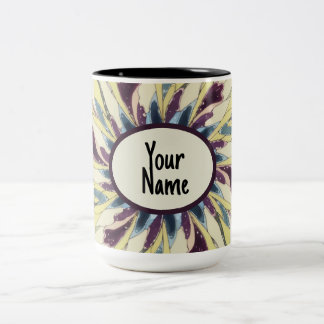Caneca De Café Em Dois Tons Design de café com caleidoscópio personalizado