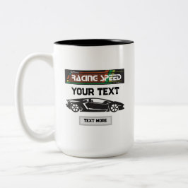 Caneca De Café Em Dois Tons Design de Carro de Velocidade de Corrida – Desempe