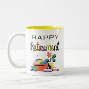 Caneca De Café Em Dois Tons Design de Celebração de Aposentação