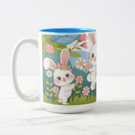 Caneca De Café Em Dois Tons Design de celebração de Páscoa de encantamento