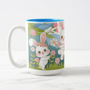 Caneca De Café Em Dois Tons Design de celebração de Páscoa de encantamento