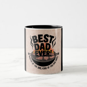 Caneca De Café Em Dois Tons Design de CHURRASCO do Melhor Pai - Rei da Grelha