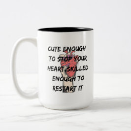 Caneca De Café Em Dois Tons Design de Citação de Enfermeira Engraçada