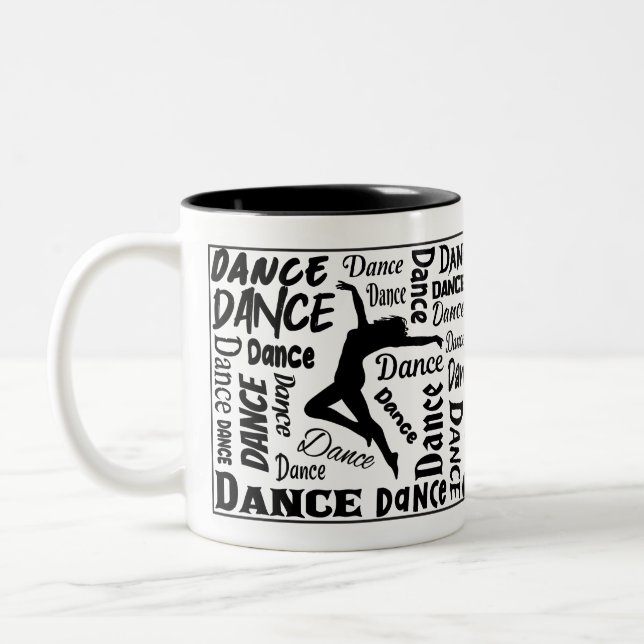 Caneca De Café Em Dois Tons Design de Dança de Mug (Esquerda)