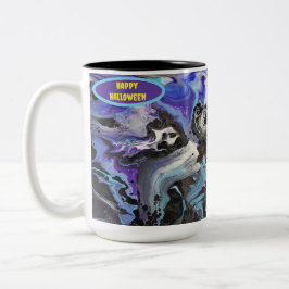 Caneca De Café Em Dois Tons Design de Dia das Bruxas Spooky feito de Acrílico